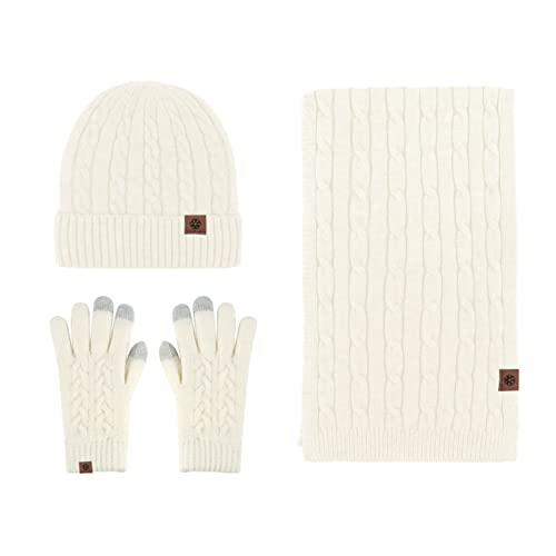 LumiSyne Winter 3 In 1 Mütze Schal Handschuh Sets Für Herren Damen Chunky Gestrickt Alpaka Wolle Textur Einfarbig Kabel Gestrickte Strickmütze Langer Schal Touchscreen Handschuhe Dicke Warme Futter LumiSyne Winter 3 In 1 Mütze Schal Handschuh Sets Für Herren Damen Chunky Gestrickt Alpaka Wolle Textur Einfarbig Kabel Gestrickte Strickmütze Langer Schal Touchscreen Handschuhe Dicke Warme Futter von LumiSyne