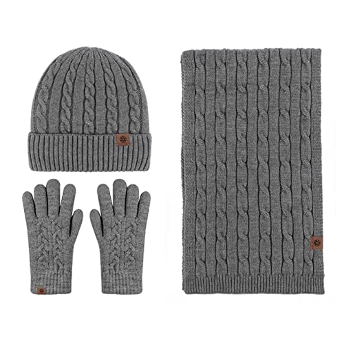 LumiSyne Winter 3 In 1 Mütze Schal Handschuh Sets Für Herren Damen Chunky Gestrickt Alpaka Wolle Textur Einfarbig Kabel Gestrickte Strickmütze Langer Schal Touchscreen Handschuhe Dicke Warme Futter LumiSyne Winter 3 In 1 Mütze Schal Handschuh Sets Für Herren Damen Chunky Gestrickt Alpaka Wolle Textur Einfarbig Kabel Gestrickte Strickmütze Langer Schal Touchscreen Handschuhe Dicke Warme Futter von LumiSyne