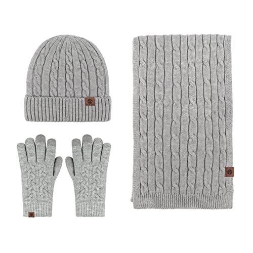 LumiSyne Winter 3 In 1 Mütze Schal Handschuh Sets Für Herren Damen Chunky Gestrickt Alpaka Wolle Textur Einfarbig Kabel Gestrickte Strickmütze Langer Schal Touchscreen Handschuhe Dicke Warme Futter LumiSyne Winter 3 In 1 Mütze Schal Handschuh Sets Für Herren Damen Chunky Gestrickt Alpaka Wolle Textur Einfarbig Kabel Gestrickte Strickmütze Langer Schal Touchscreen Handschuhe Dicke Warme Futter von LumiSyne