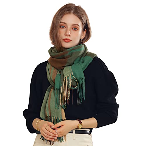 LumiSyne Winter Schal Kariert Kaschmir Schal Für Damen Herren Klassisches Karomuster Pashmina Schals Mit Quasten/Fransen Lange Tartan Schal Weiche Und Warmer Schultertuch Stola von LumiSyne