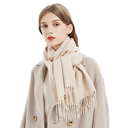 LumiSyne Winter Senior Kaschmir Schal Für Damen Klassisch Einfarbig Wollschal Mit Quasten Weiche Langer Pashmina Schals Warme Schultertuch Stola von LumiSyne