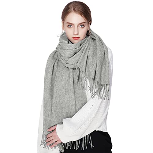 LumiSyne Winter Senior Kaschmir Schal Für Damen Pashminaschal Unifarben Mit Quasten Lang Und Verdickt Schals Tücher Hochzeit Stola von LumiSyne