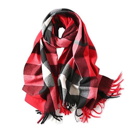 LumiSyne Winter Senior Plaid Kaschmir Schal Mit Quasten Für Damen Herren Übergroßer Tartan Stola Klassisches Karomuster Weiche Und Verdickte Pashmina Kariert Schal LumiSyne Winter Senior Plaid Kaschmir Schal Mit Quasten Für Damen Herren Übergroßer Tartan Stola Klassisches Karomuster Weiche Und Verdickte Pashmina Kariert Schal von LumiSyne