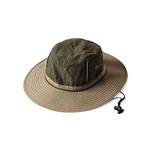 LumiSyne Zweifarbig Fischerhut Damen Herren Sonnenhut Breite Krempe UPF 50+ Verstellbare Passform Atmungsaktives Mesh Packbar Boonie Hat Mit Kinnband Für Reisen Klettern Angeln Gartenarbeit Outdoor von LumiSyne