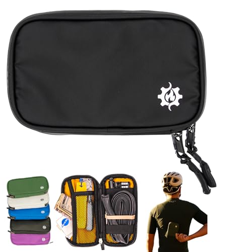 Lumiere & Co. Cycling Wallet Waterproof | Biking Wallet and Cycling Pouch for Jersey | Riding Wallet for Professional Bicycle Riders | Cycling Phone Wallet for Bicycle with Zipped Pockets (Black) von Lumiere & Co.