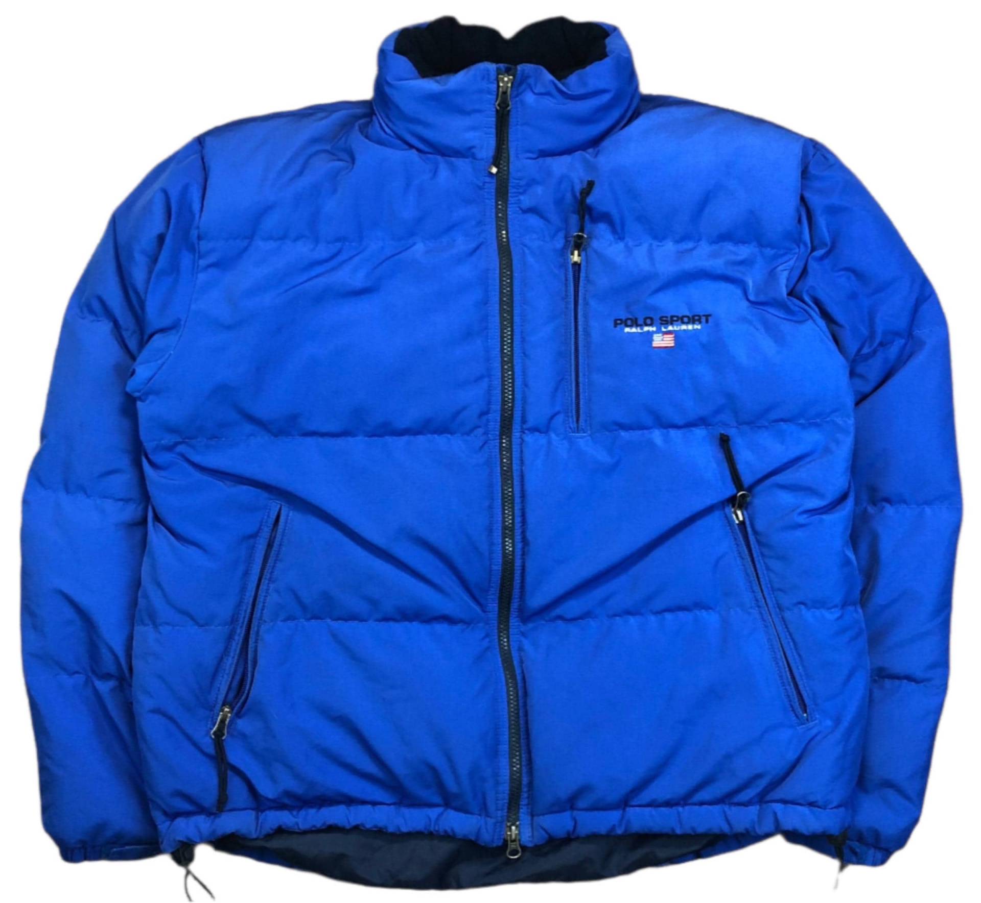 Herren Vintage 90Er Jahre Steppjacke Ralph Lauren Poloshirt Gesteppt, Größe L von LumiereEpoqueStore