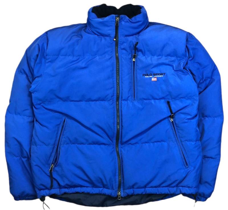 Herren Vintage 90Er Jahre Steppjacke Ralph Lauren Poloshirt Gesteppt, Größe L von LumiereEpoqueStore