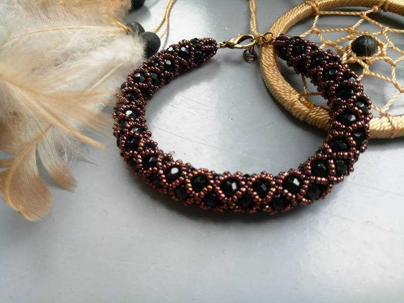 Armband Schwarz/Kupfer von LumiereTurquoise