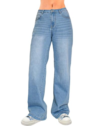 LuminBlaze Baggy Jeans Damen High Waist Vintage Jeanshose Wide Leg Loose Fit Denim Jeans Weites Bein von LuminBlaze