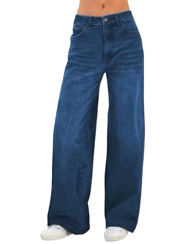 LuminBlaze Baggy Jeans Damen Vintage Jeanshose Wide Leg Loose Fit Denim Jeans Weites Bein von LuminBlaze