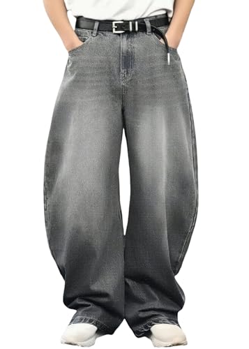 LuminBlaze Baggy Jeans Herren Y2K Streetwear Vintage Jeanshosen Loose Fit Denim Pants mit Weites Bein Lässig Männer Straight Leg von LuminBlaze