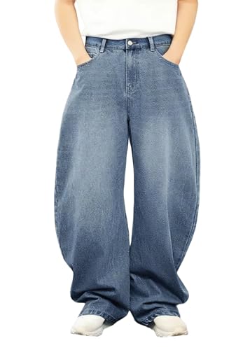 LuminBlaze Baggy Jeans Herren Y2K Streetwear Vintage Jeanshosen Loose Fit Denim Pants mit Weites Bein Lässig Männer Straight Leg von LuminBlaze