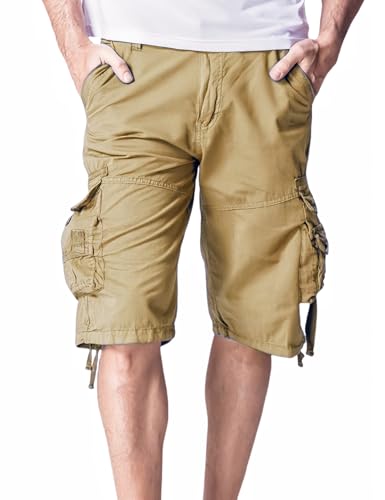 LuminBlaze Herren Cargo Shorts Lockerer Schnitt Mehrere Taschen Klassische Cargo Shorts Lässige Workout Chino Shorts von LuminBlaze