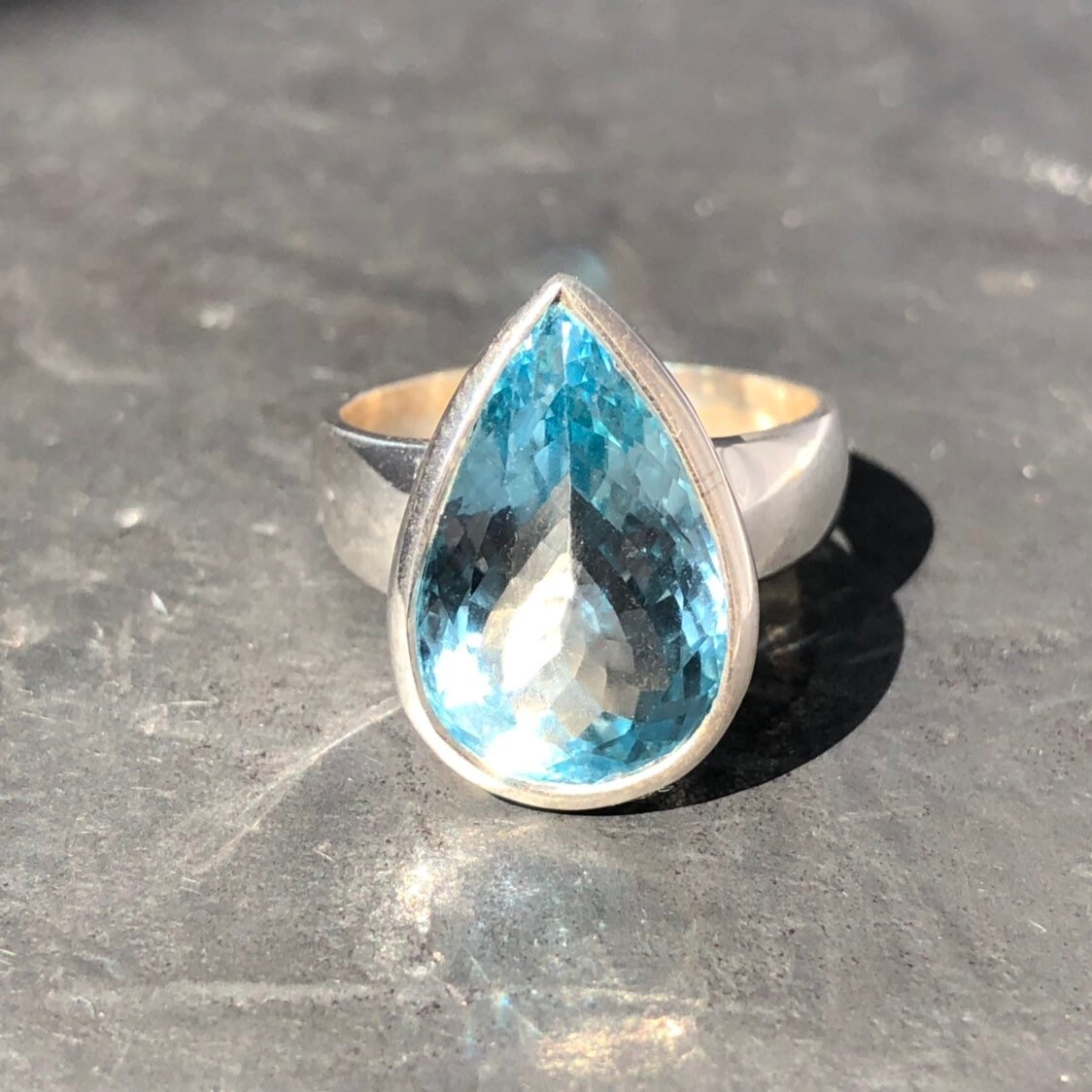 Blautopas Ring - Größe Uk Q Us 8 1/4 Blautopas Ring - Größe Uk Q Us 8 1/4 von LuminaJewellery