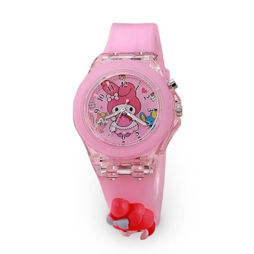 LuminaLux Analoge Quarzuhr für Mädchen, buntes Silikonarmband für Mädchen, Geschenk für 3–10 Jahre, funkelnd, 3D, blinkende LED, Meine Melodie, rosa, verpackt in bunter Box LuminaLux Analoge Quarzuhr für Mädchen, buntes Silikonarmband für Mädchen, Geschenk für 3–10 Jahre, funkelnd, 3D, blinkende LED, Meine Melodie, rosa, verpackt in bunter Box von LuminaLux