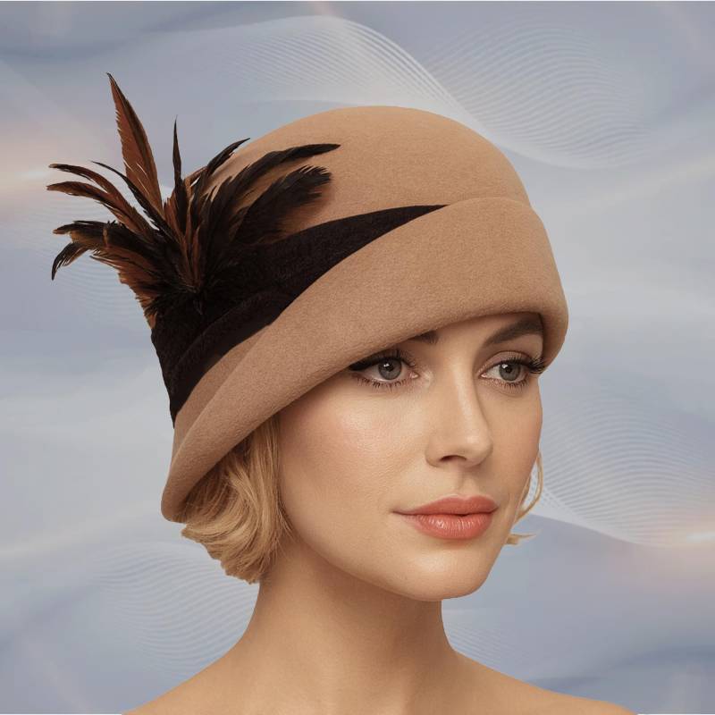 Ashley, Pelz-Filz-Cloche, Filzhut, Downton Abtei Ära, Camel Farbe Ashley, Pelz-Filz-Cloche, Filzhut, Downton Abtei Ära, Camel Farbe von LuminataCo