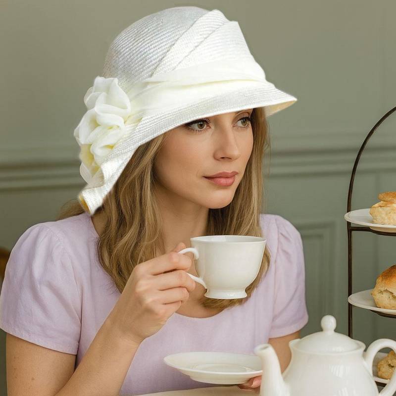 "Handgemachte Parasisal Cloche Strohhut "Sophia" "Handgemachte Parasisal Cloche Strohhut "Sophia" von LuminataCo
