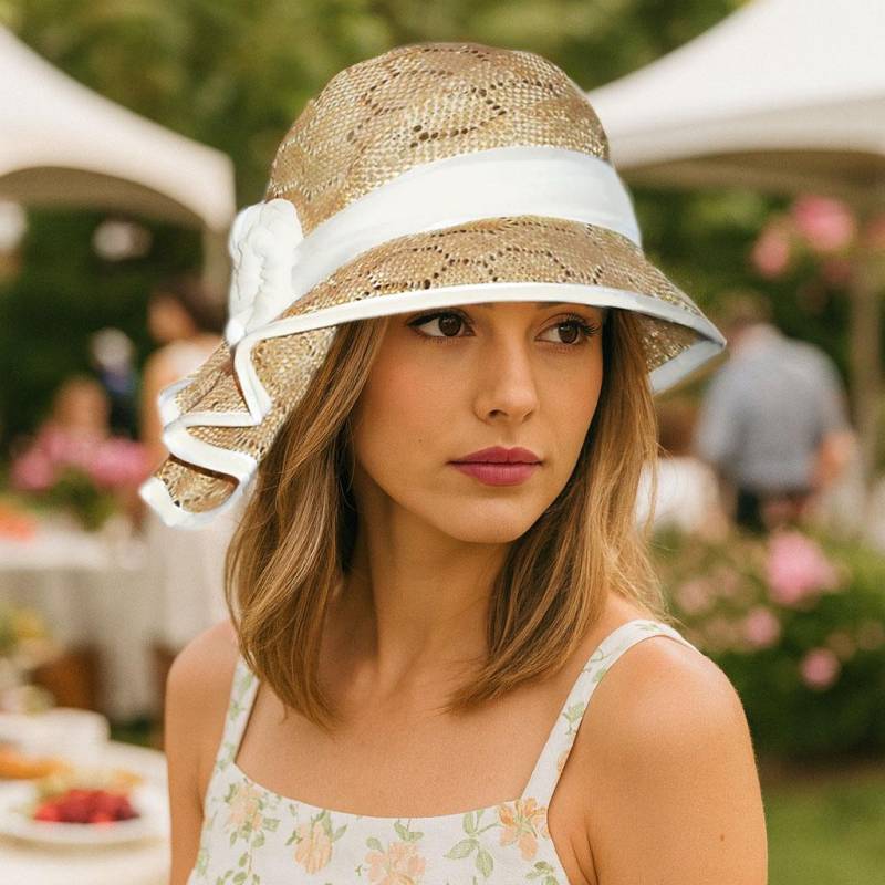 Kentucky Derby Cloche Hat Handgefertigte Natürliche Sisal Stroh Hutmacherei von LuminataCo