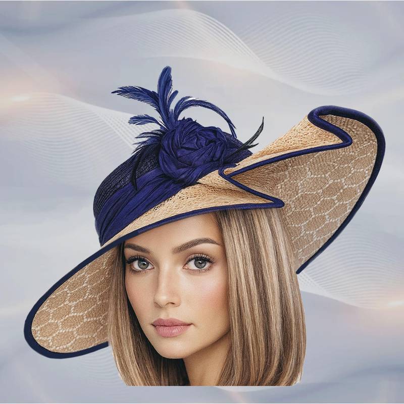 "Kentucky Derby Hut Marine & Neuheit Strohkrempe "Marnie" von LuminataCo