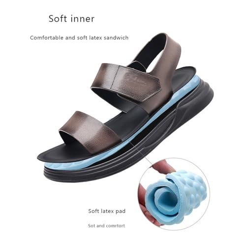 Herrensandalen outdoorschuhe,Sommer Freizeitschuhe Leder Strand Sandalen,Angeln Sportsandalen,Bequem Atmungsaktiv Outdoorschuhe Sommer Freizeitschuhe,für Sommer,Urlaub,Strand,Bootfahren von LuminescentDream