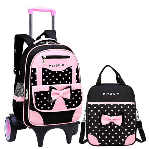 Schulrucksack mit Rollen ,Schultrolley Kinder ,Rucksack mit Trolleyfunktion ,Vielfältige Modelle,Abnehmbarer Rucksack ,mit Lunch Bag ,mit Trinkflaschenfach ,für Schule und Reise ,Mädchen 1-6. klasse von LuminescentDream