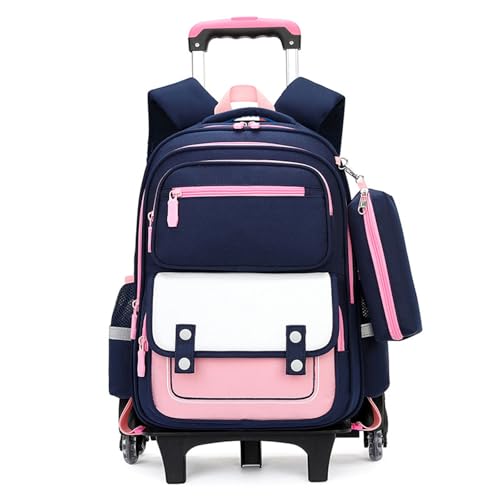 Schultrolley Kinder ,Rucksack mit Rollen ,Rucksacktrolley zum ,mit Trolley-Funktion,Schulranzen Detach ,Inklusive Federmäppchen ,6 Räder ,für Schule Freizeit & Reisen ,für Jungen und Mädchen von LuminescentDream