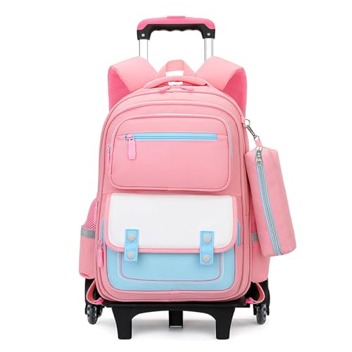 Schultrolley Kinder ,Rucksack mit Rollen ,Rucksacktrolley zum ,mit Trolley-Funktion,Schulranzen Detach ,Inklusive Federmäppchen ,6 Räder ,für Schule Freizeit & Reisen ,für Jungen und Mädchen von LuminescentDream