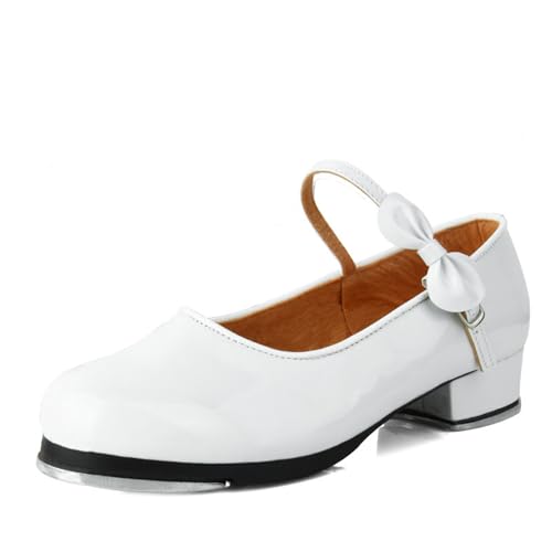 Steppschuhe Damen,Steppschuhe für Mädchen Tanzschuhe für Stepptanz mit Schiebeschnalle Stepptanzschuhe aus Lackleder atmungsaktive Tanzschuhe Gesellschaftstanzschuhe für Mädchen Damen von LuminescentDream