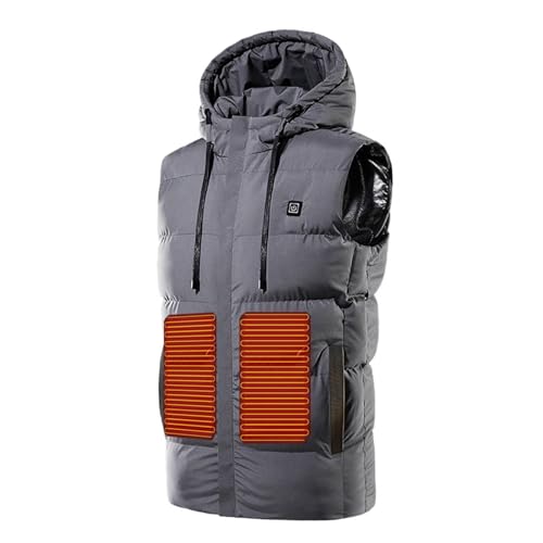Luming Heizweste Herren Beheizbare Weste Damen - Unisex Hoodie Heizweste Damen Beheizte Weste Beheizbare Weste Herren Wärmeweste Kapuze Beheizte Jacke Herren Heizjacke Beheizbare Jacke Damen Herren von Luming