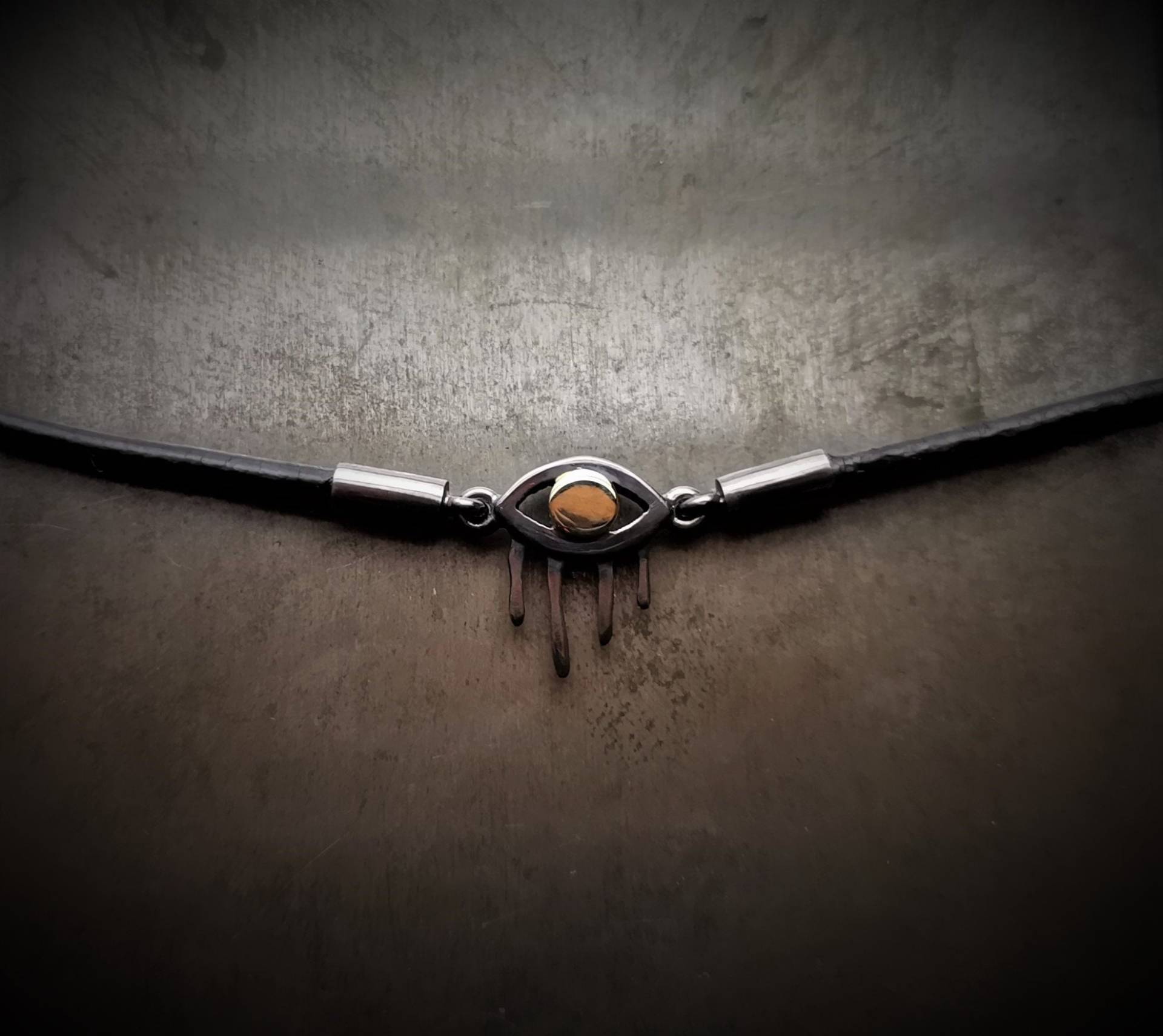 Oxidized Silverpendant in Aztec Style With A Leatherstring Oxidized Silverpendant in Aztec Style With A Leatherstring von LuminousHole