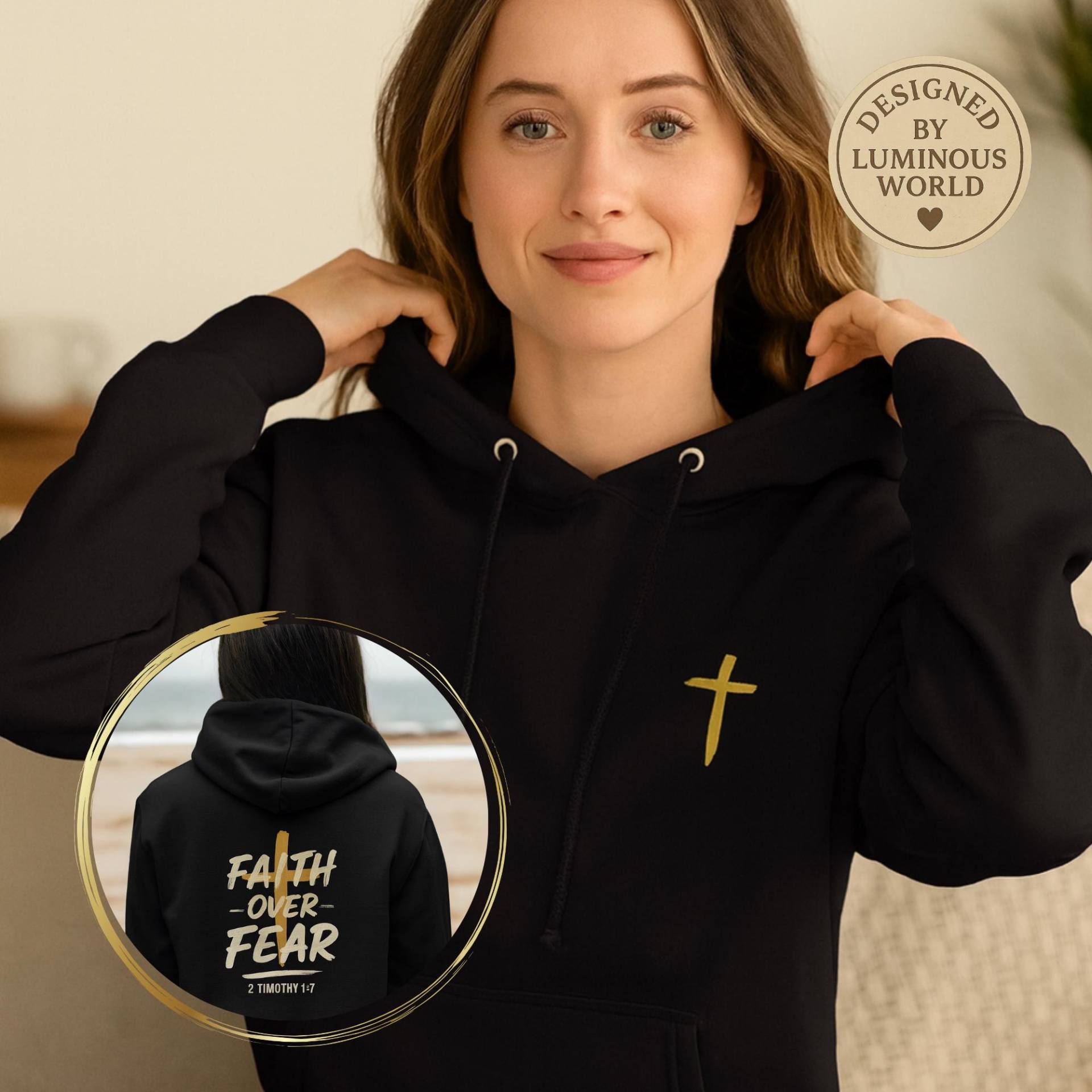 Faith Over Fear Hoodie Inspirierendes Unisex-Sweatshirt Aus Baumwollmix Faith Over Fear Hoodie Inspirierendes Unisex-Sweatshirt Aus Baumwollmix von Luminousworldstore