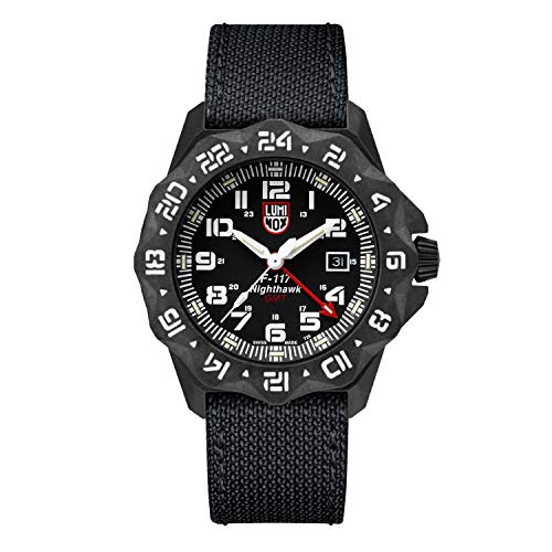 Luminox F-117 Nighthawk XA.6441 Herrenuhr 44mm - Pilotenuhr in Schwarz mit Datumsanzeige zweite Zeitzone 200m wasserdicht Saphirglas von Luminox