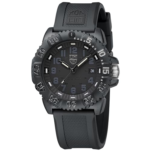 Luminox Herren Analog Schweizer Quarzwerk Uhr mit Kautschuk Armband XS.3051.GO.NSF, Schwarz von Luminox