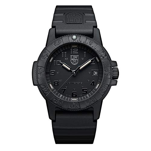 Luminox Leatherback SEA Turtle Blackout XS.0301.BO.L Herrenuhr Klein 39mm - Militäruhr in Schwarz mit Datumsanzeige 100m wasserdicht von Luminox