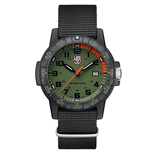 Luminox - Leatherback SEA Turtle Giant XS.0337 - Herrenuhr 44mm - Taucheruhr in Schwarz/Grün mit Datumsanzeige - 100m Wasserdicht - Herren Uhr - Hergestellt in der Schweiz von Luminox