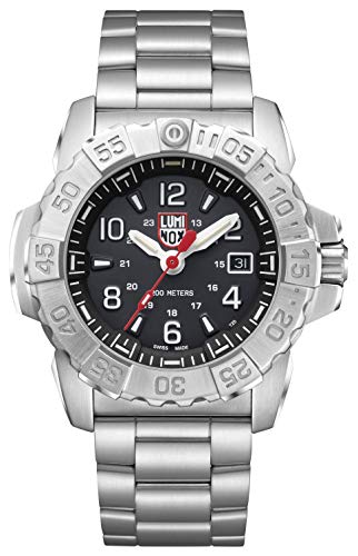 Luminox Navy SEAL Steel XS.3252.L Mens Watch 45mm - Military Dive Watch in Silver/Black Date Function 200m Water Resistant Sapphire Glass von Luminox