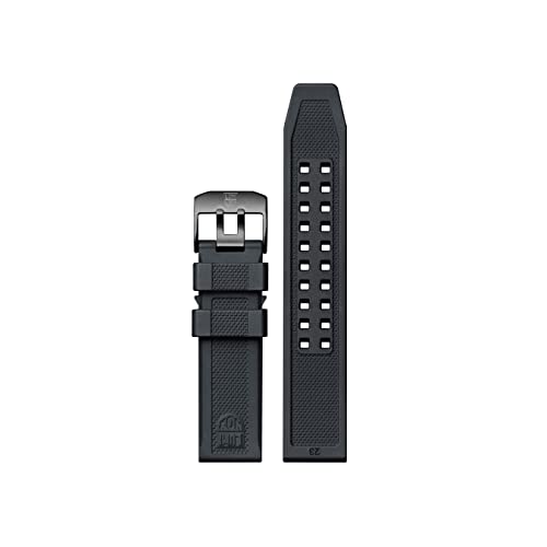 Luminox Uhrenarmband FPX.3000.21H.2.K - 21mm Schwarzes Ersatzarmband aus Gummi mit Edelstahl Dornschließe für 3000 3001 von Luminox