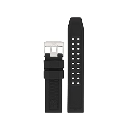 Luminox Uhrenarmband FPX.3050.20Q.2.K - 23mm Schwarzes Ersatzarmband aus Gummi mit Edelstahl Dornschließe für 0150 3050 3060 3080 3150 3160 3180 von Luminox