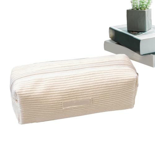 Bleistiftbeutel - Ästhetisches Federmäppchen | Federmäppchen aus Cord | Aufbewahrungstasche für Schreibwaren und Stifte mit großem Fassungsvermögen | Tragbare Bleistift-Organizer-Box mit Reißverschlus von Lumiscent