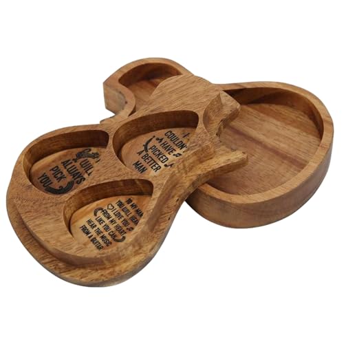 Gitarrenplektren-Etui, Gitarrenplektren-Halter mit 3 Gitarrenplektren, Gitarrenplektren-Box, Plektren-Organizer für akustische und elektrische Gitarre, 32x27x2mm von Lumiscent