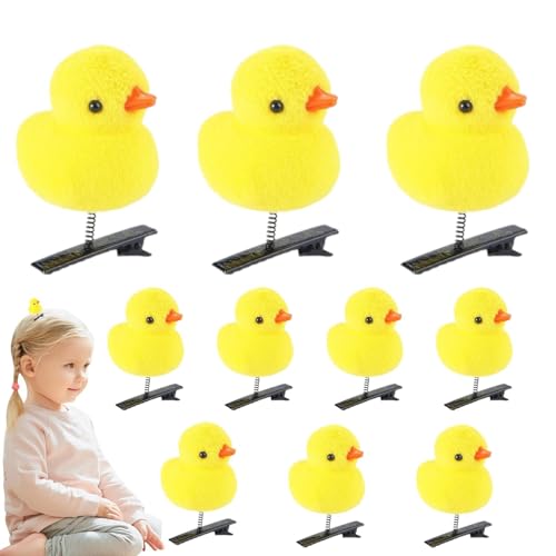 Kleine Enten-Haarnadel, 10-teiliges Cartoon-Enten-Plüsch-Haarnadel-Set, Beflockte Oster-Haarspangen, Küken-Haarnadel-Spielzeug, Lustige Tier-Haarspangen Für Kinder Und Frauen, Oster-Kopfschmuck von Lumiscent