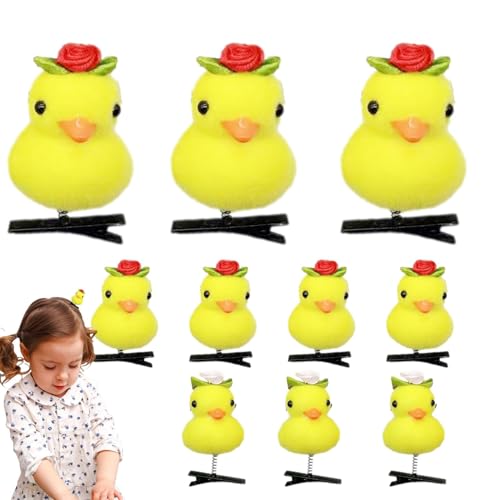 Kleine Enten-Haarnadel, 10-teiliges Cartoon-Enten-Plüsch-Haarnadel-Set, Beflockte Oster-Haarspangen, Küken-Haarnadel-Spielzeug, Lustige Tier-Haarspangen Für Kinder Und Frauen, Oster-Kopfschmuck von Lumiscent