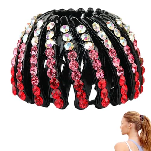 Strass-Vogelnest-Haarspange – erweiterbarer Pferdeschwanzhalter, Haarklammern | Vogelnest Haarspange | Farbenfroher, modischer Dutt-Maker, Haar-Accessoire, Donut-Brötchen-Maker für Frauen, Mädchen, Fr von Lumiscent