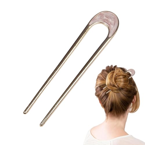 Vintage U-förmige Haarnadel aus Metall – Haargabel aus Metall | Kurzhaarfrisur-Accessoires Haarstäbe | Haarstäbchen aus Metall | Haar- -Pins | Metall-U-förmige Haar-Seitenkämme für Frauen, Mädch von Lumiscent