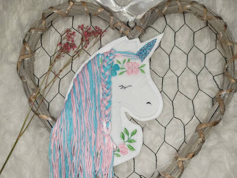 Applikation Boho Einhorn Mit Glitzerhorn von Lummpitz