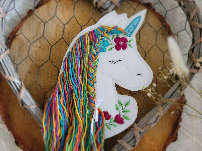 Applikation Boho Einhorn Mit Glitzerhorn von Lummpitz
