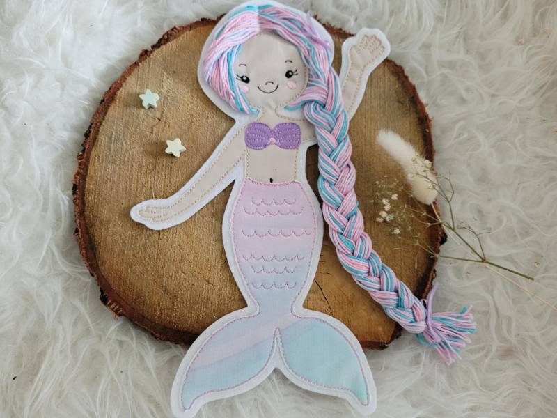 Applikation Große Meerjungfrau, Nixe, Wollhaare, Schultüte Applikation Große Meerjungfrau, Nixe, Wollhaare, Schultüte von Lummpitz