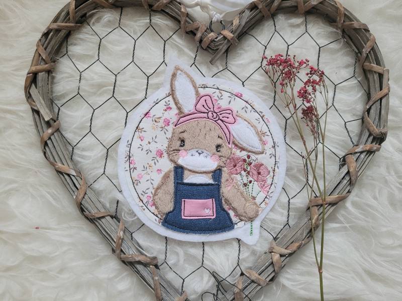 Applikation Hase, Button, Aufnäher von Lummpitz