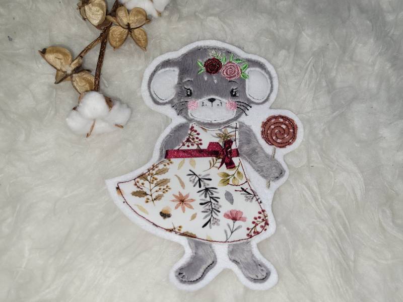 Applikation Maus Mimi, Button, Aufnäher Applikation Maus Mimi, Button, Aufnäher von Lummpitz