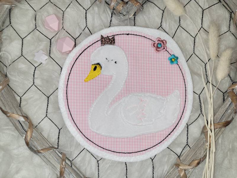 Applikation Schwan, Schwanbutton, Aufnäher, Flicken von Lummpitz